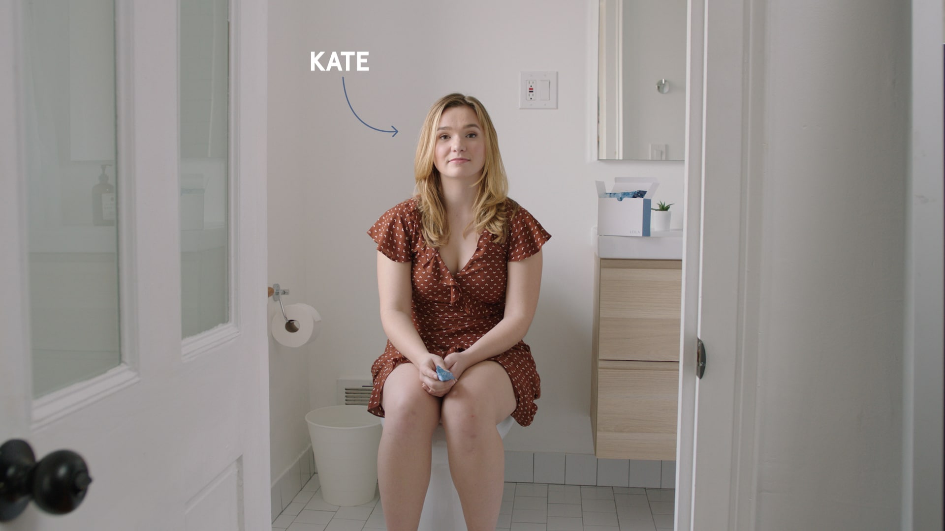 Kate on toilet